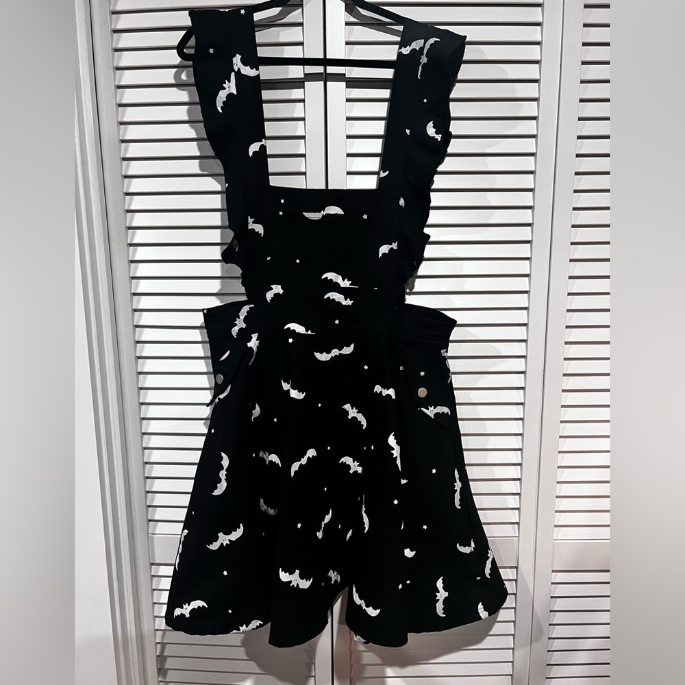 Unique Vintage Black and White Bat Pinafore